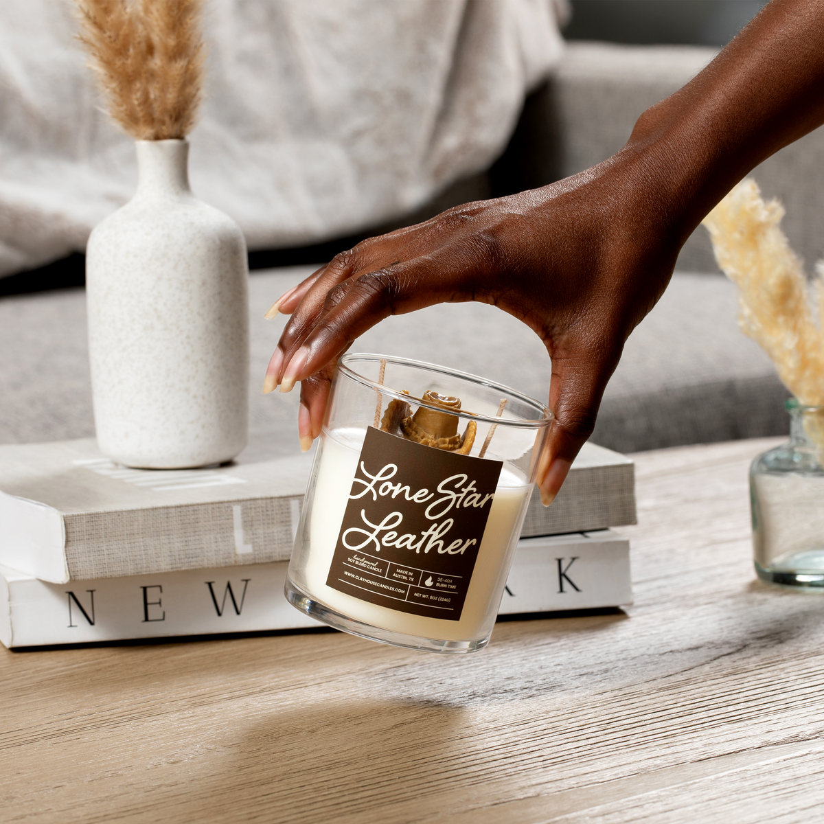 Lone Star Leather Container Candle-zoom-8