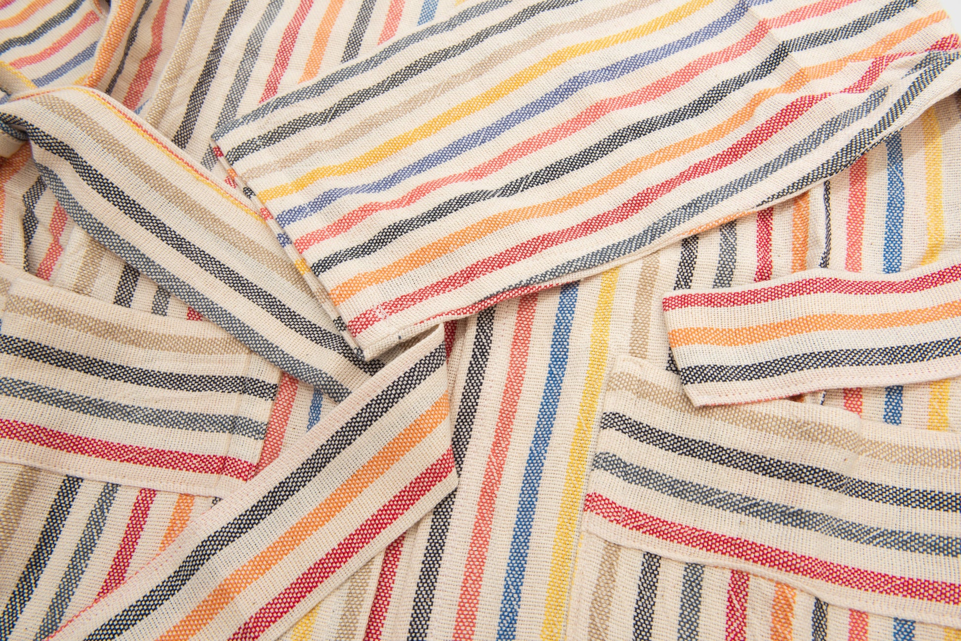 Rainbow Hooded Linen Kids Robe-2