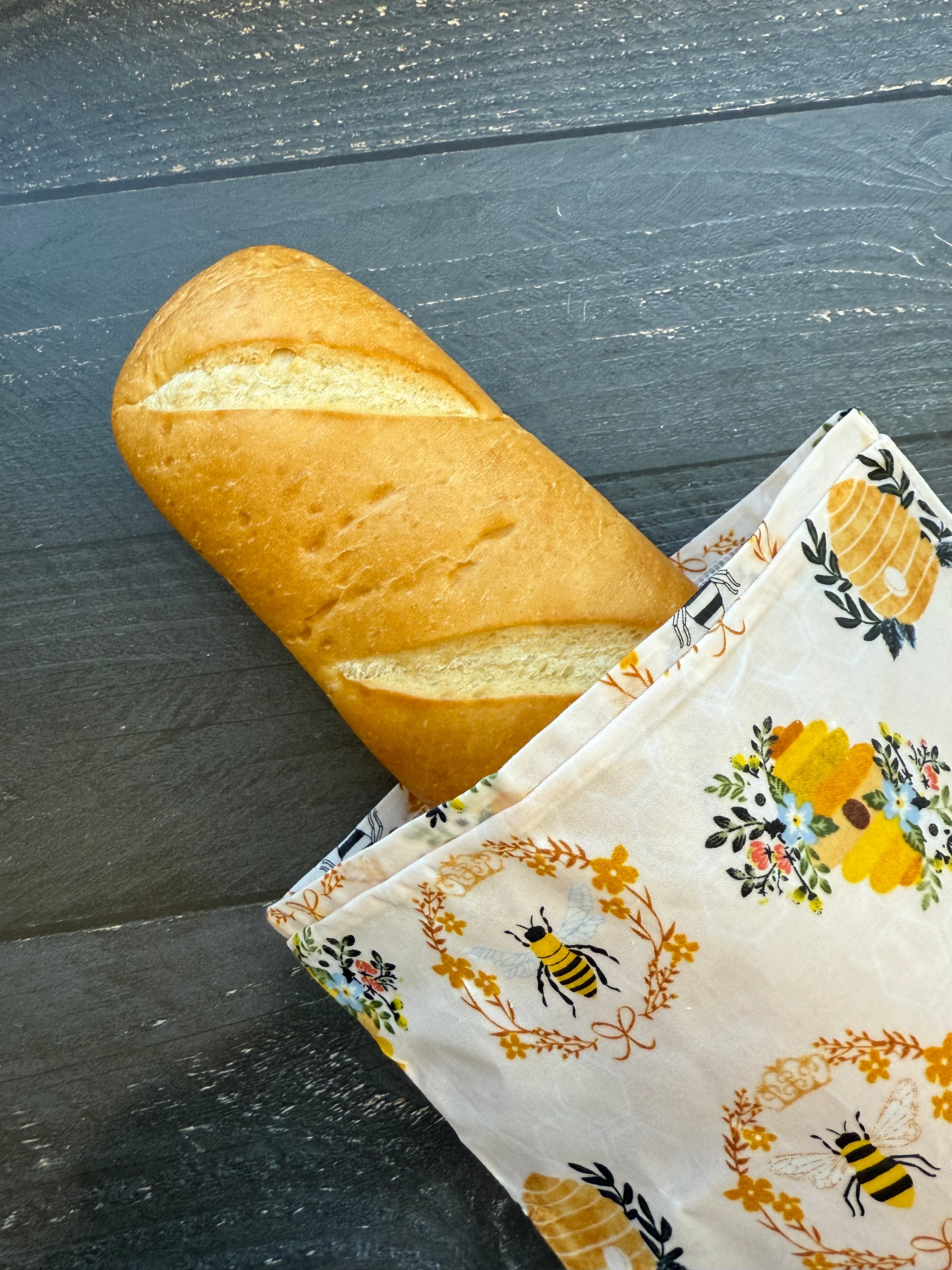 Baguette Beeswax Bread Bag | Reusable Cotton Storage