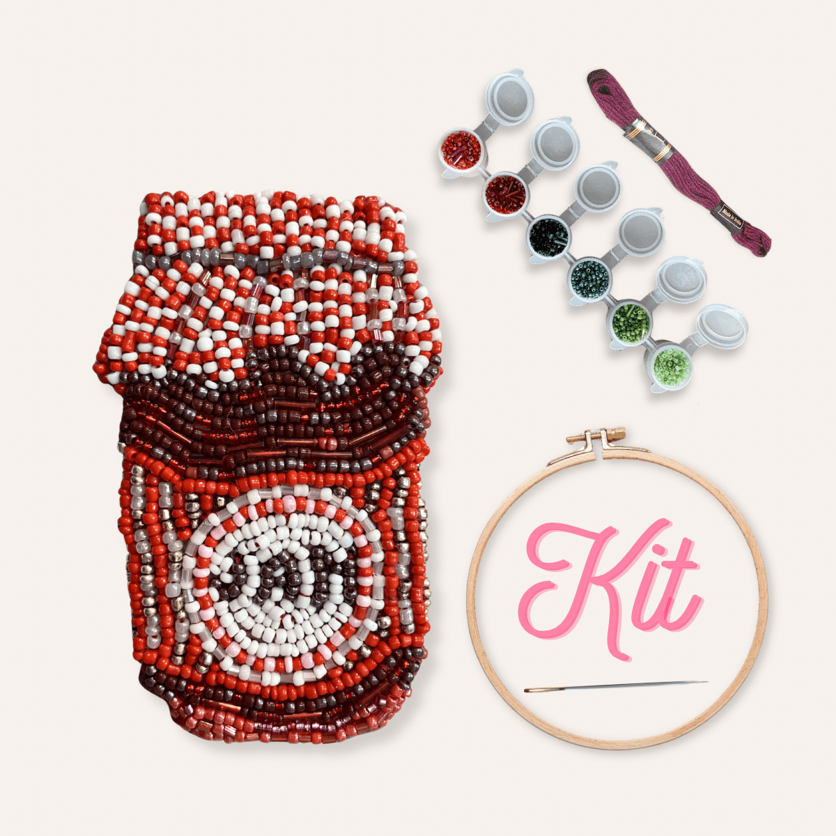 Strawberry Jam Beaded Art Kit - Aware House - Heather Freitas -