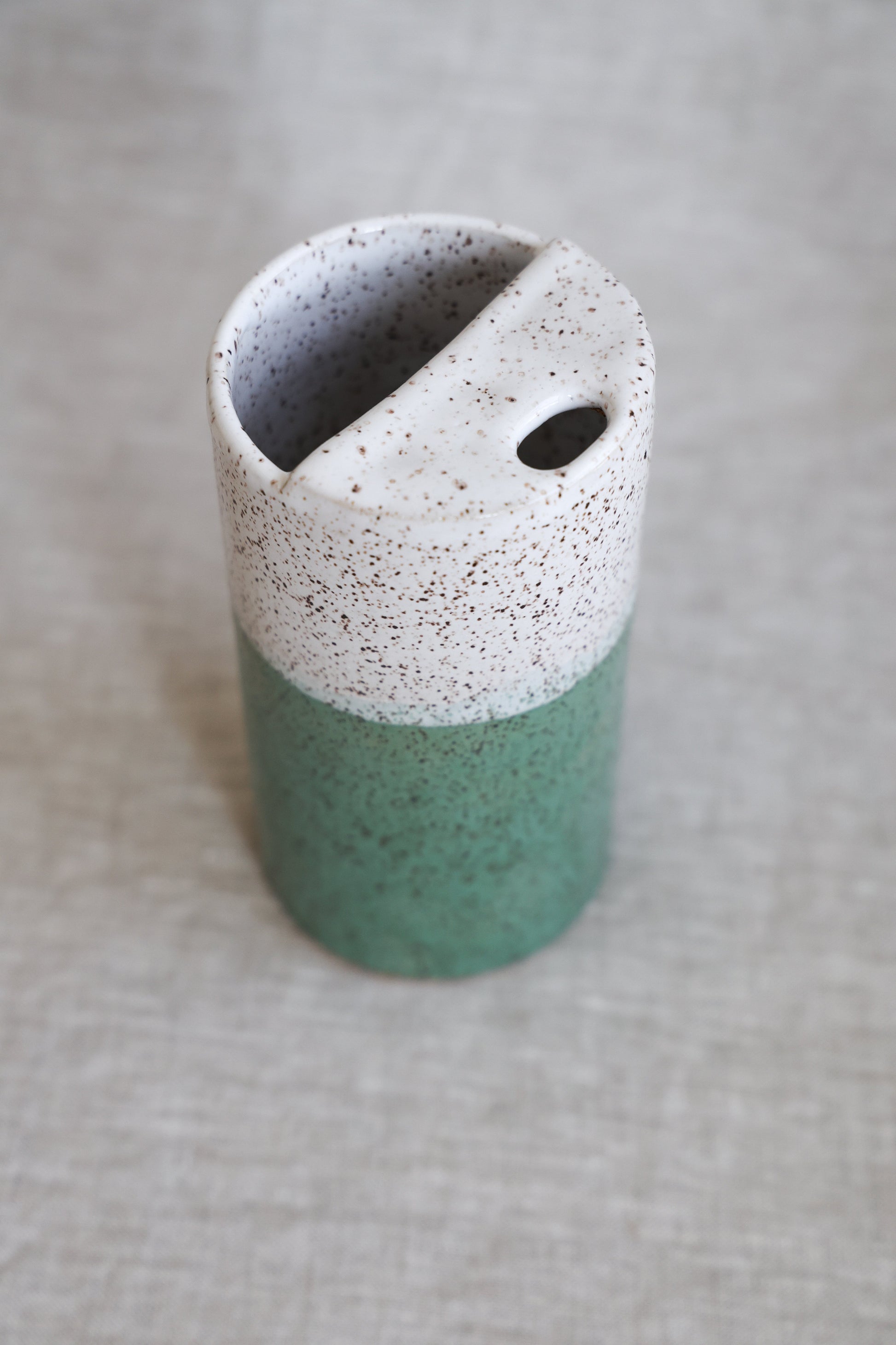 Seafoam & White Speckled To-Go Cup | Ceramic Stoneware-1