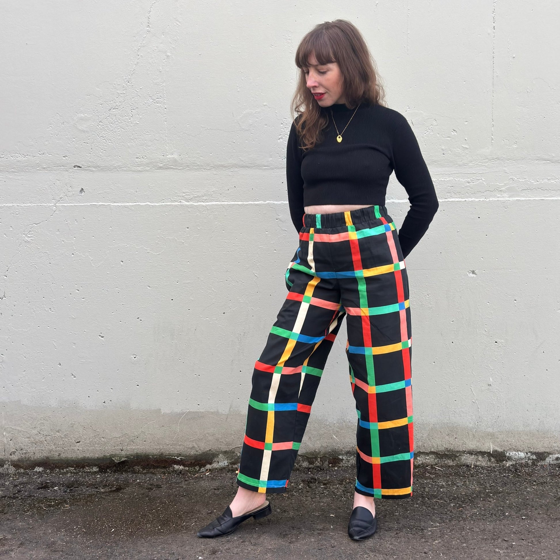 Stevie Pant | Chunky Windowpane Black - Aware House