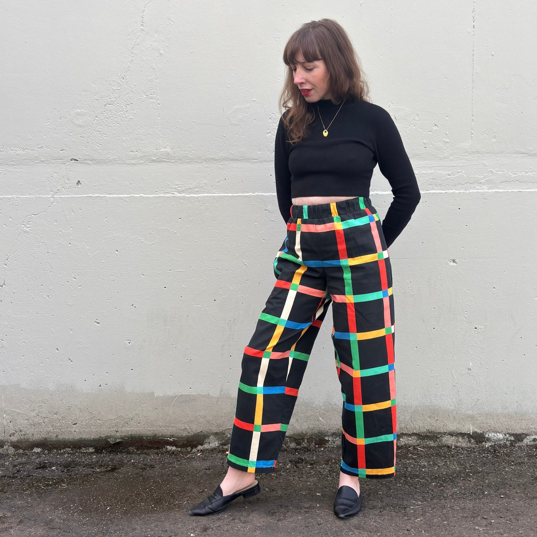 Stevie Pant | Chunky Windowpane Black - Aware House