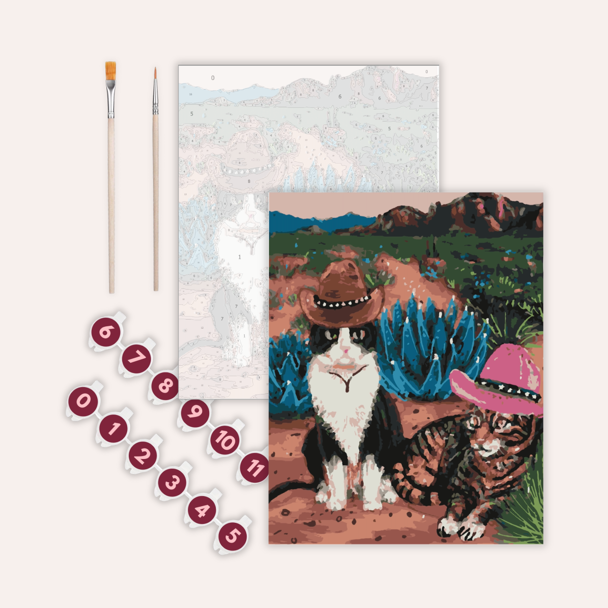Cowboy Cats Paint by Numbers Kit