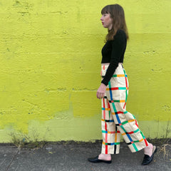 Stevie Pant | Chunky Windowpane Cream - Aware House