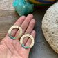 Turquoise Hammered Brass Arch Earrings