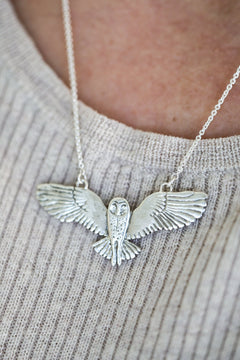 Barn Owl Necklace | Recycled Sterling Silver - Aware House