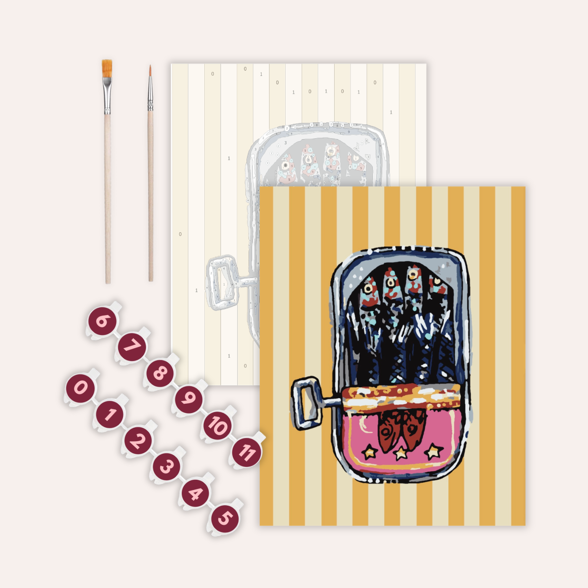 Sardines Paint by Numbers Kit