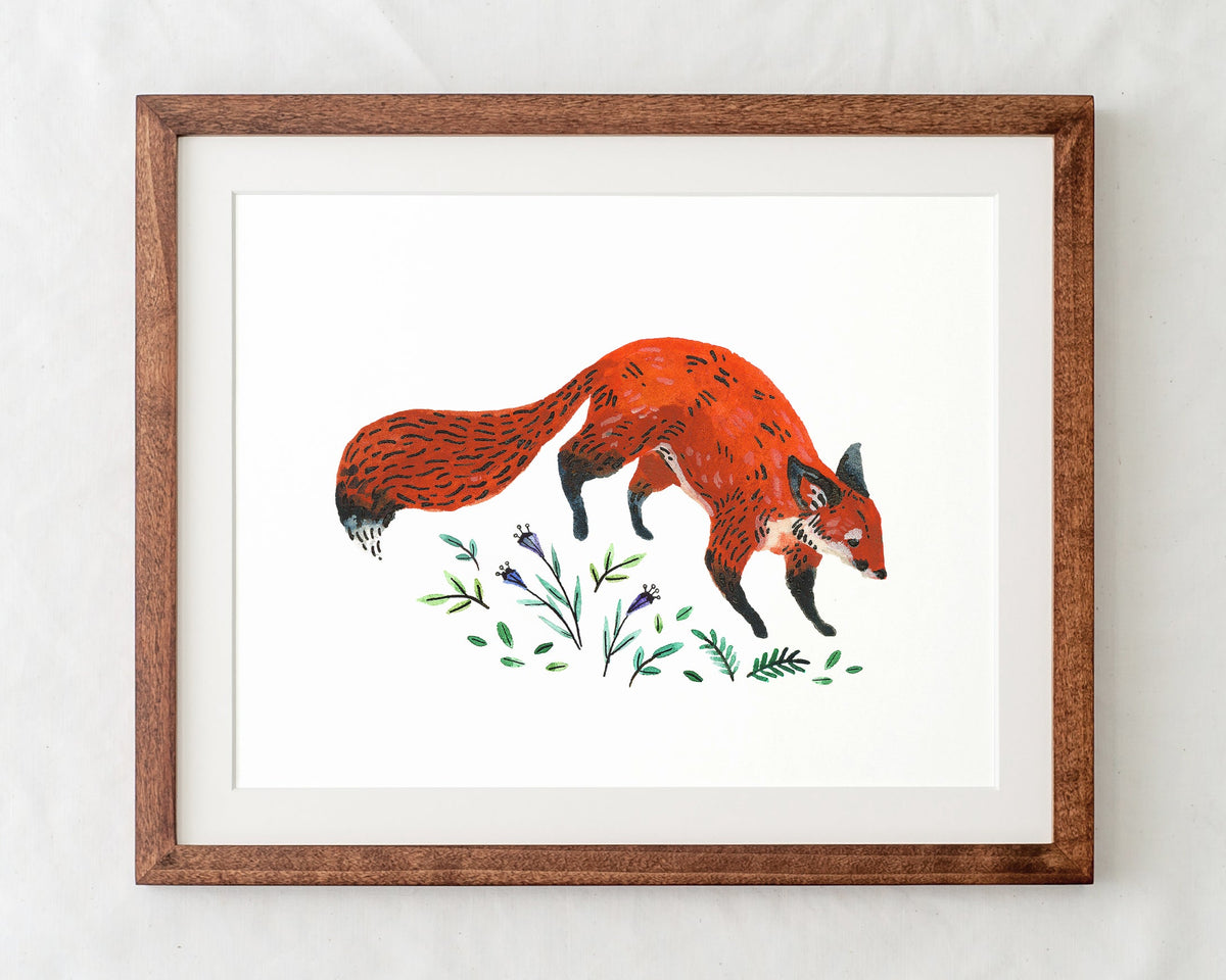 Fox and Flowers Art Print-zoom-3