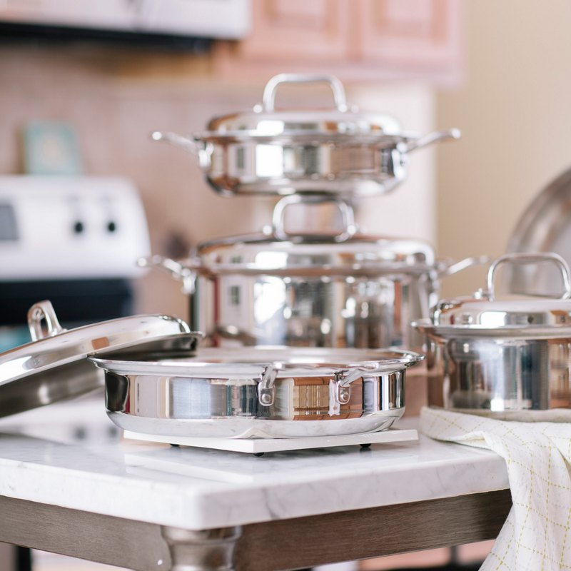 9 Piece Stainless Steel Cookware Set-zoom-