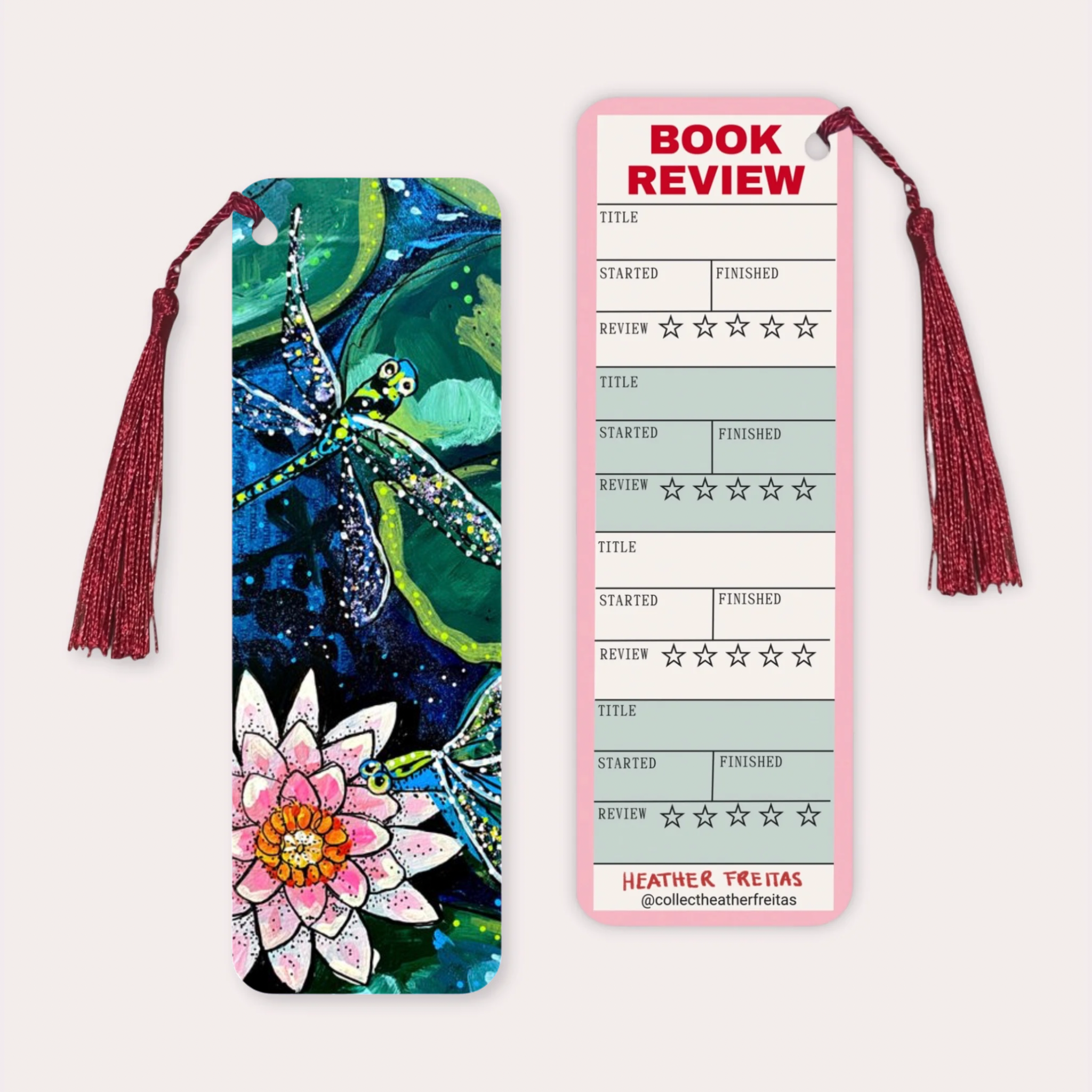 Dragonfly Lily Soft Touch Premium Bookmark
