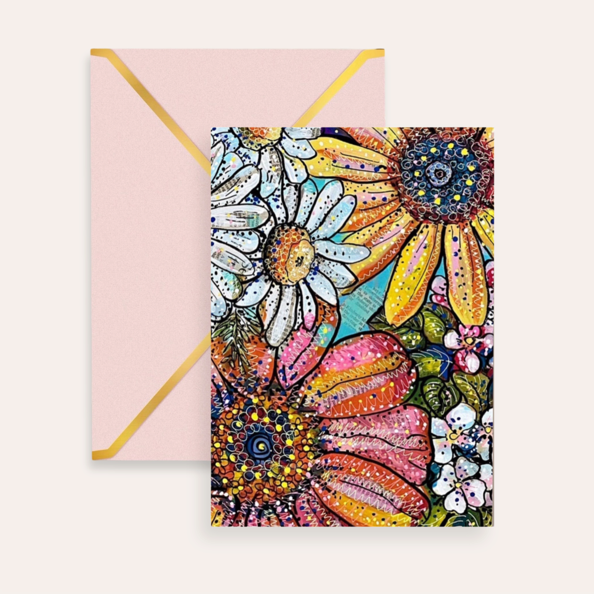 Flower Power Greeting Card Fine Art Print-3