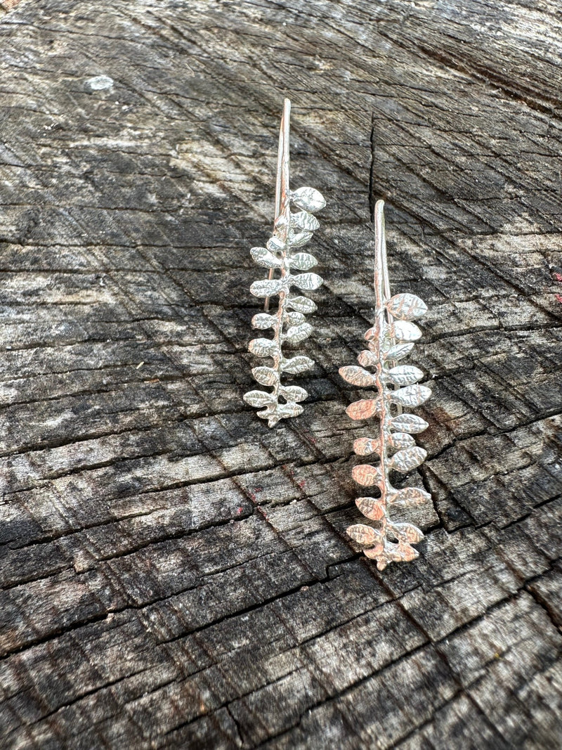 Cape Breton Fern Earrings | Recycled Sterling Silver-zoom-