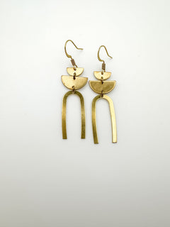 Boho Rainbow Arch Earrings | Brass - Aware House