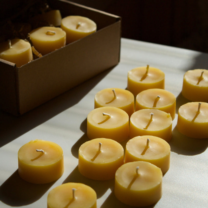 Pure Beeswax Tea Light Candles-zoom-