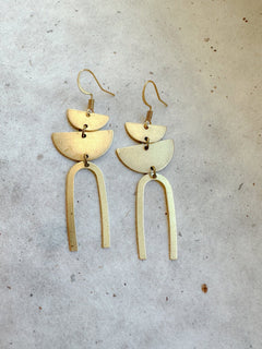 Boho Rainbow Arch Earrings | Brass - Aware House