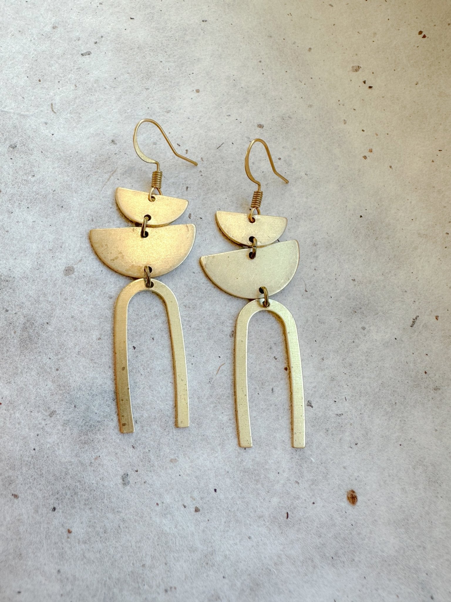 Boho Rainbow Arch Earrings | Brass - Aware House