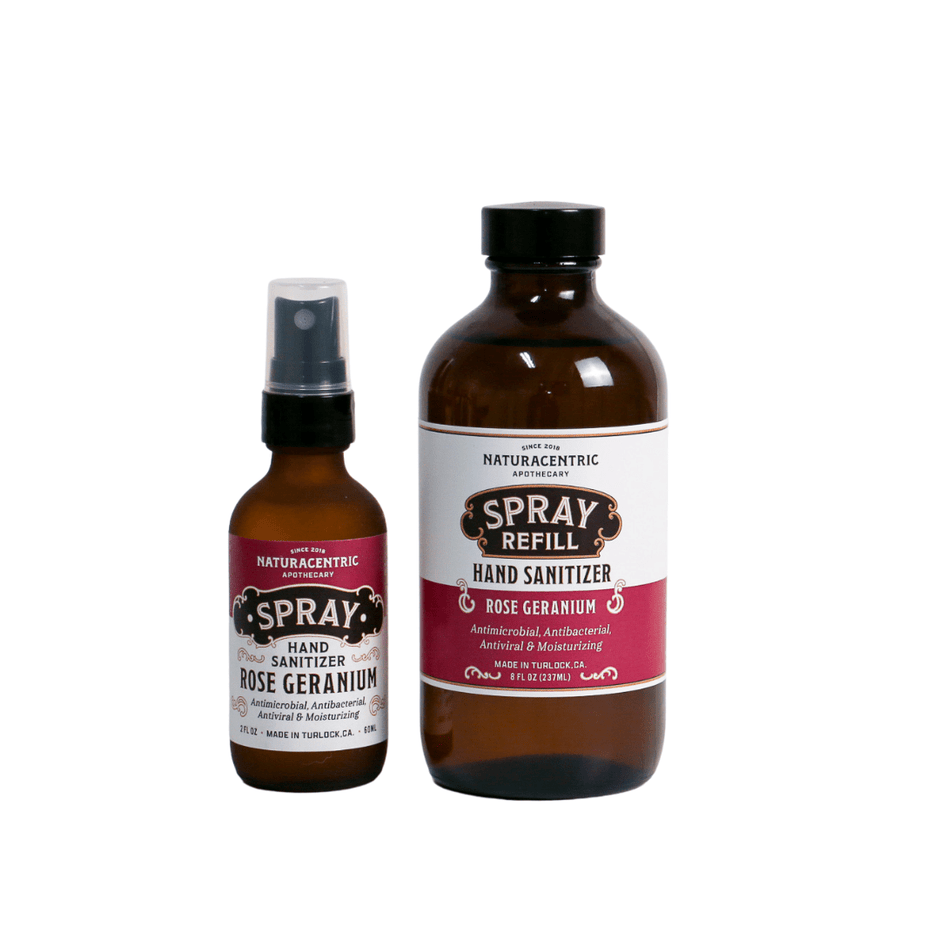 Rose Geranium Essential Oil Based Hand Sanitizer Spray - Aware House - Naturacentric -