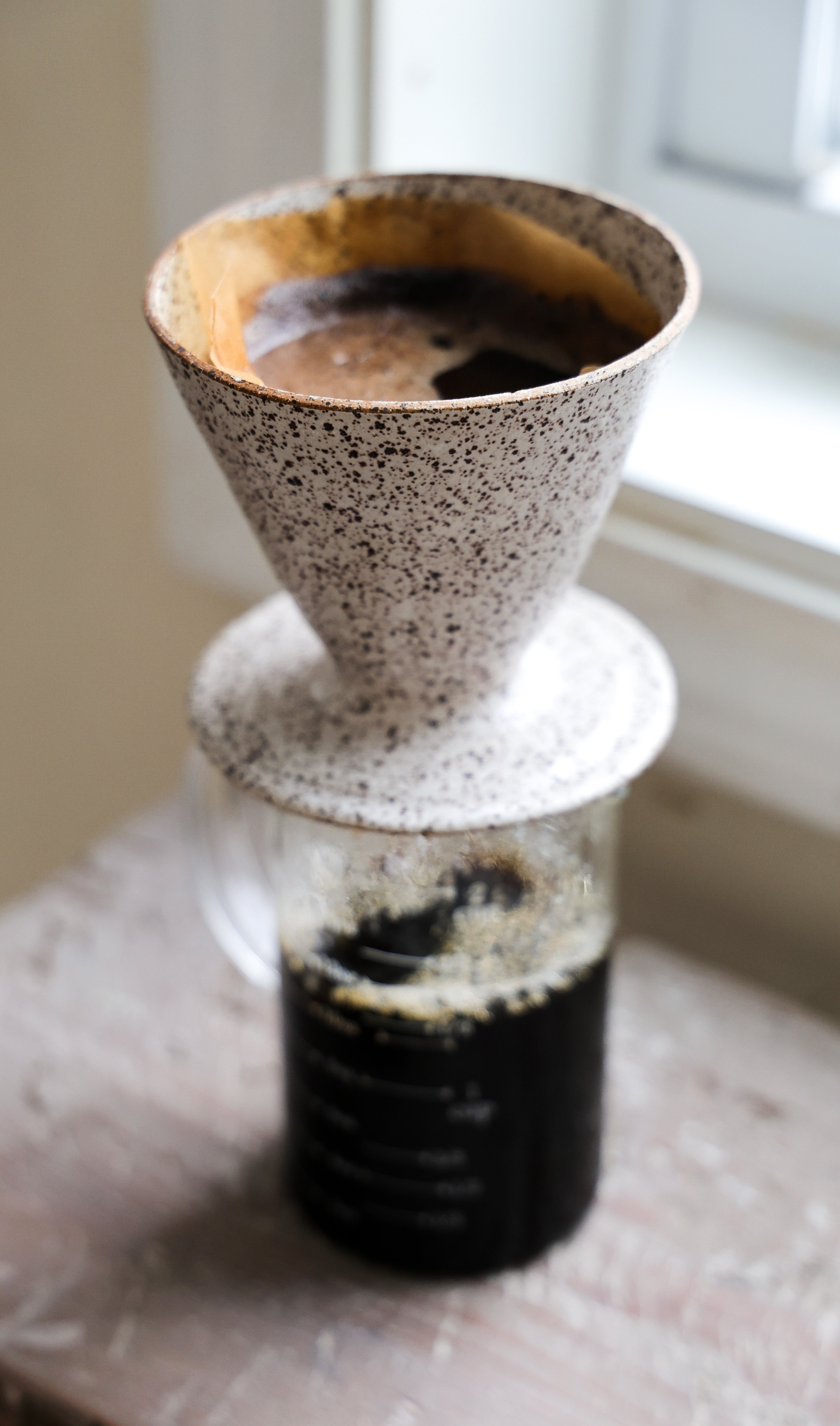 White Matte Pour Over Coffee Maker | Handmade Ceramic Dripper-zoom-2