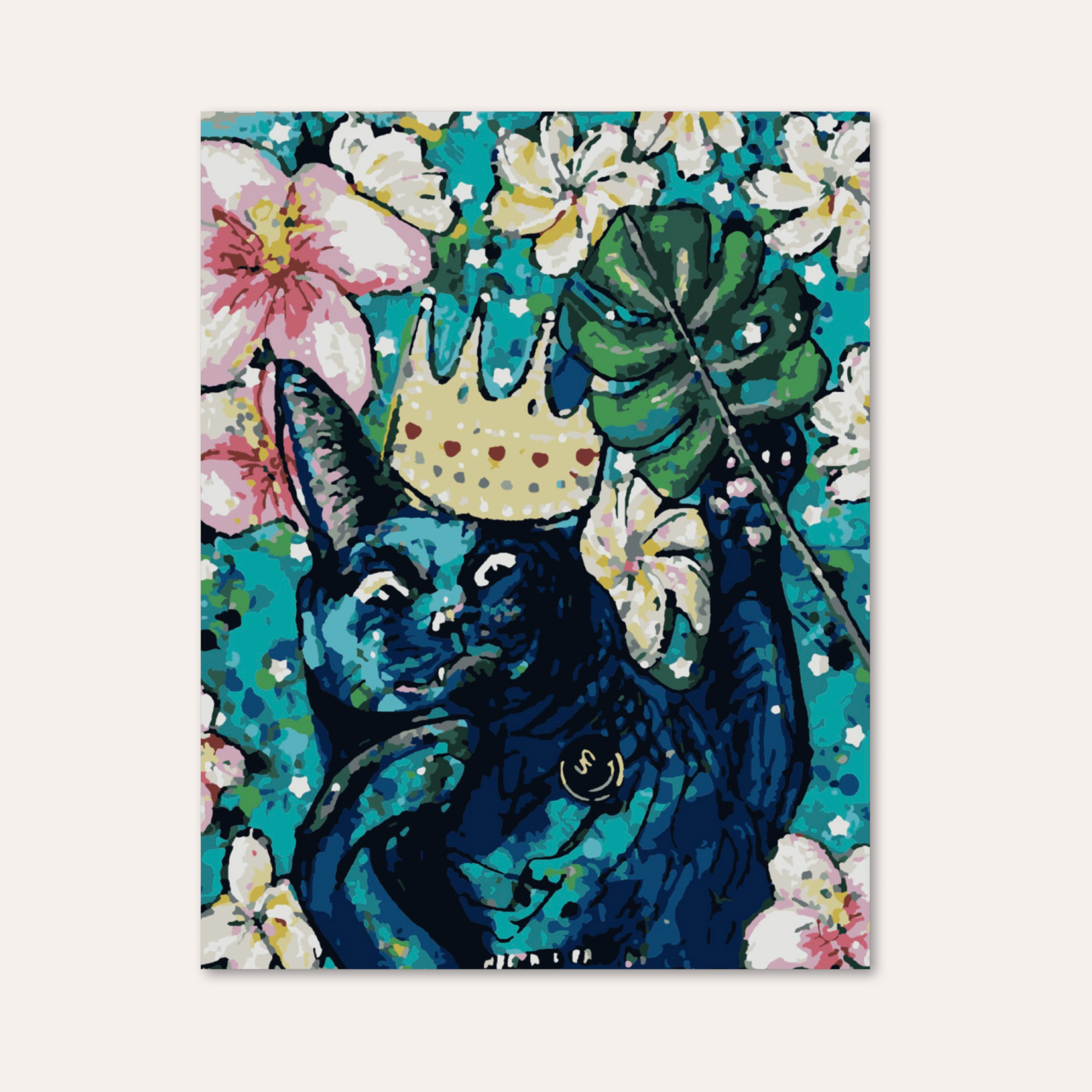 Flower The King Cat Paint by Numbers Kit-3