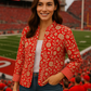 The Charlotte Jacket in Scarlett
