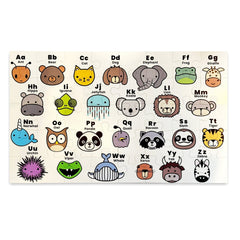 Kids ABC Animal Floor Puzzle | Educational Wooden Alphabet Puzzle - Aware House - Miller Boys Vintage Toys -