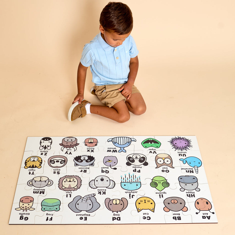 Kids ABC Animal Floor Puzzle | Educational Wooden Alphabet Puzzle