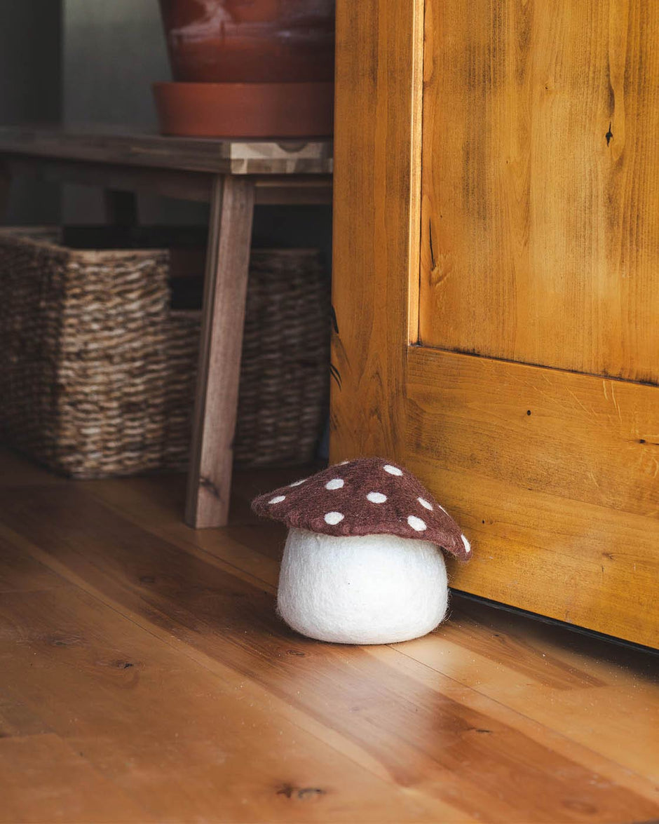 Artisan Felted Mushroom Doorstop - Aware House - Farmhouse Pottery - 