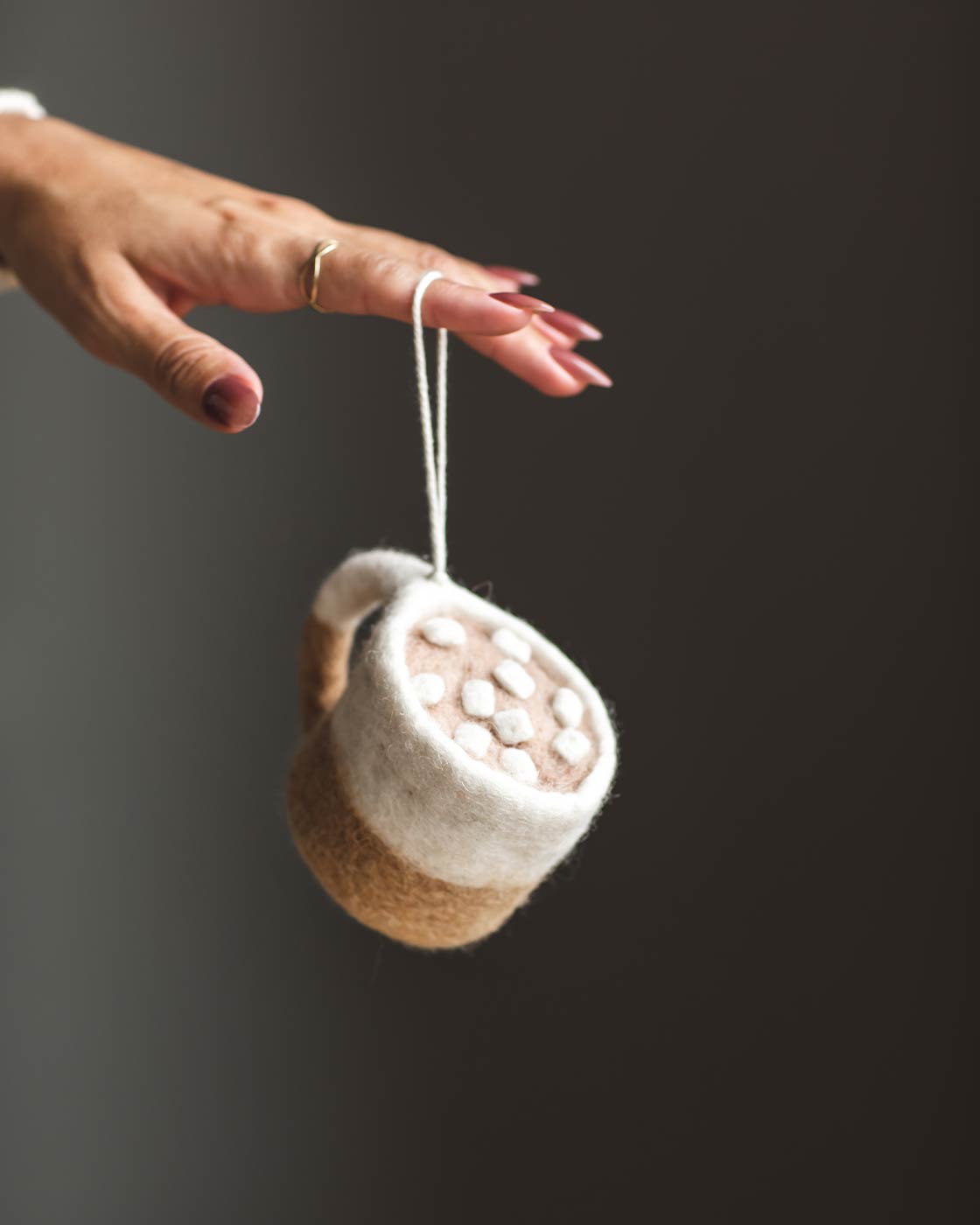 Felted Silo Mug with Hot Cocoa Ornament-2