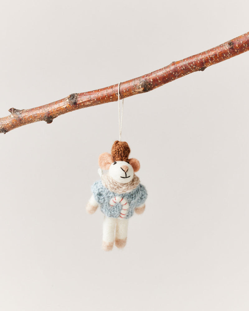 Felted Mouse Ornament-zoom-