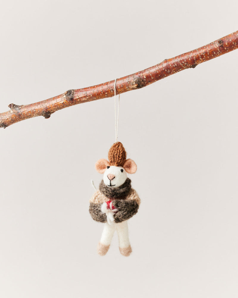 Felted Mouse Ornament-zoom-