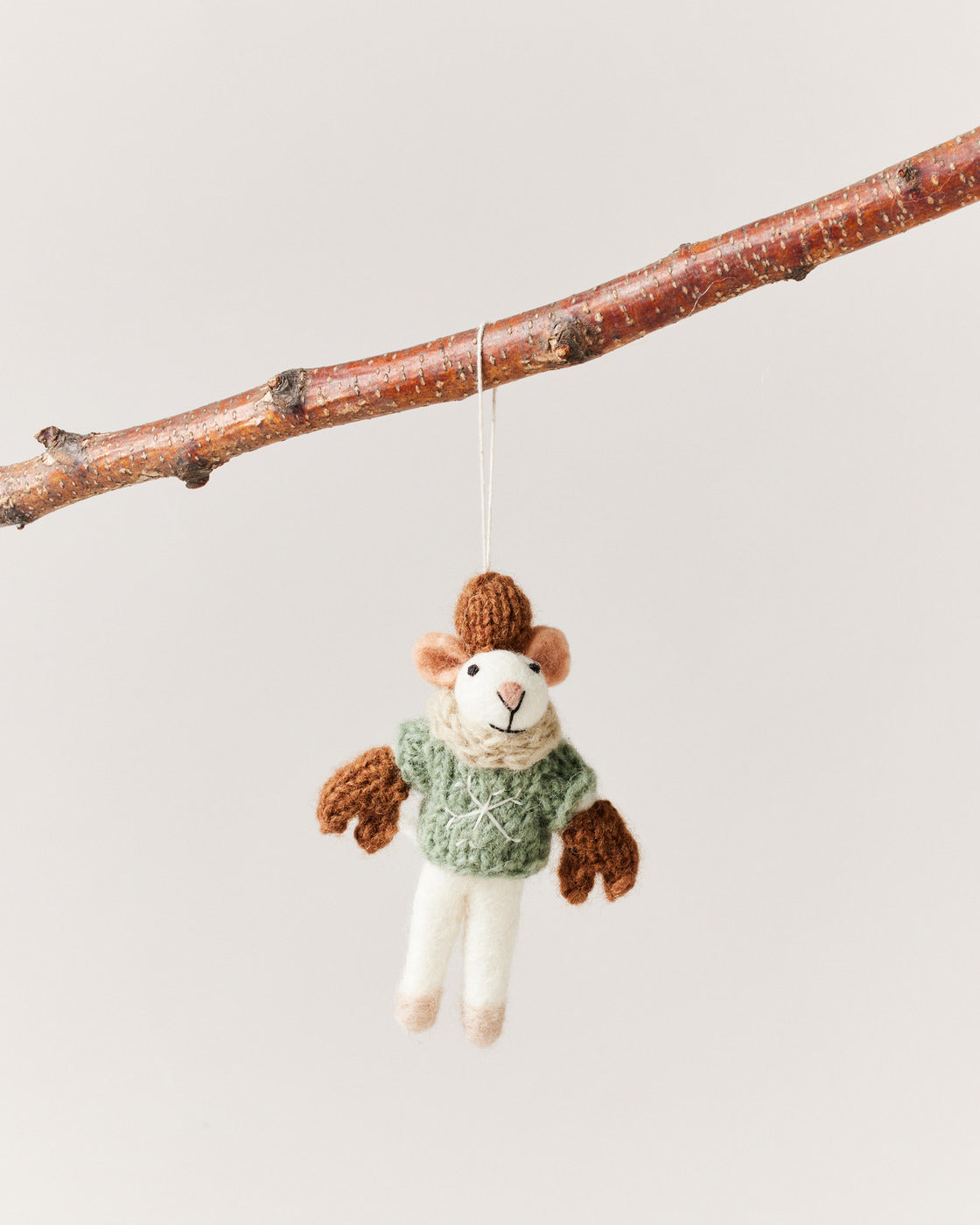 Felted Mouse Ornament-4