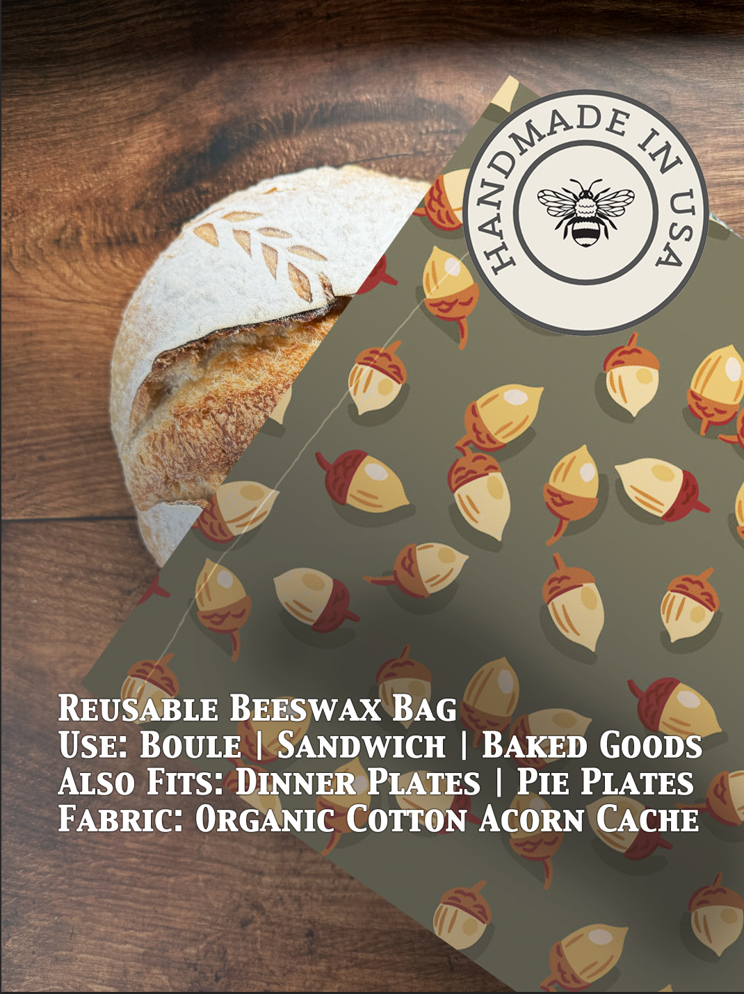 Beeswax Bread Bag | Reusable Cotton Food Storage Bag-65