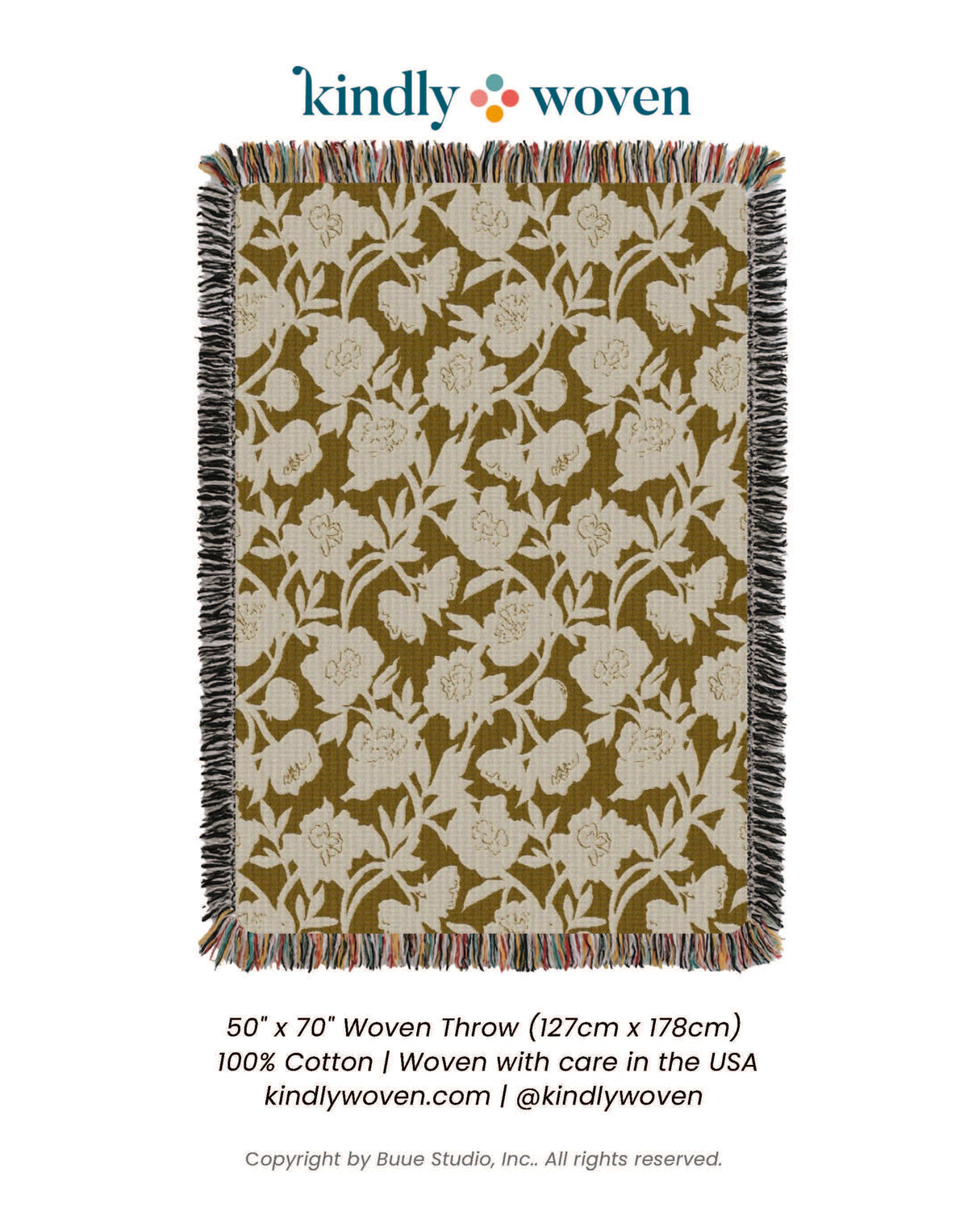 Addy Ochre Gold Floral Jacquard Woven Throw Blanket-zoom-6