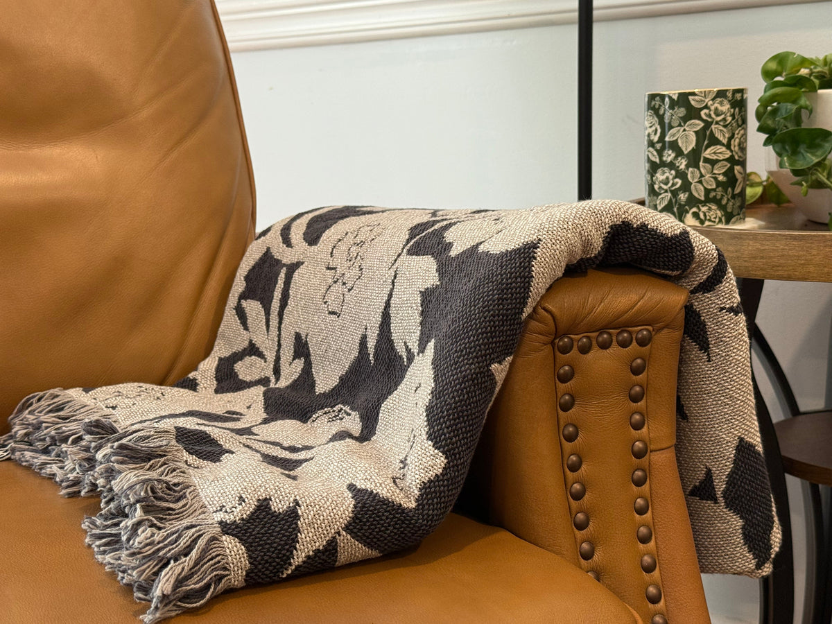Addy Spruce Green Floral Jacquard Woven Throw Blanket-zoom-6