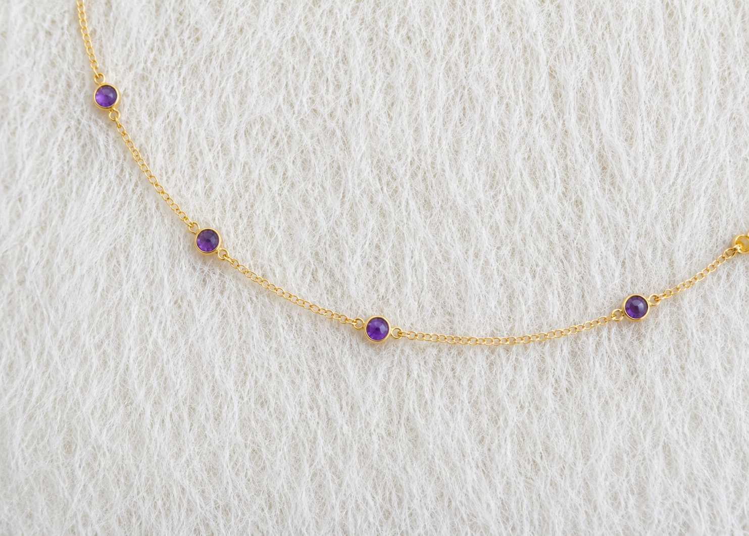 February Birthstone Amethyst Bracelet | Sterling Silver & Gold Gemstone Jewelry
