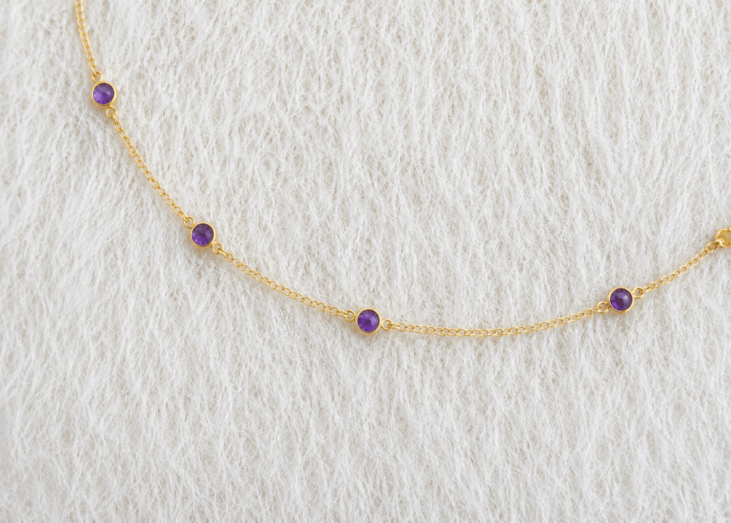 February Birthstone Amethyst Bracelet | Sterling Silver & Gold Gemstone Jewelry - Aware House