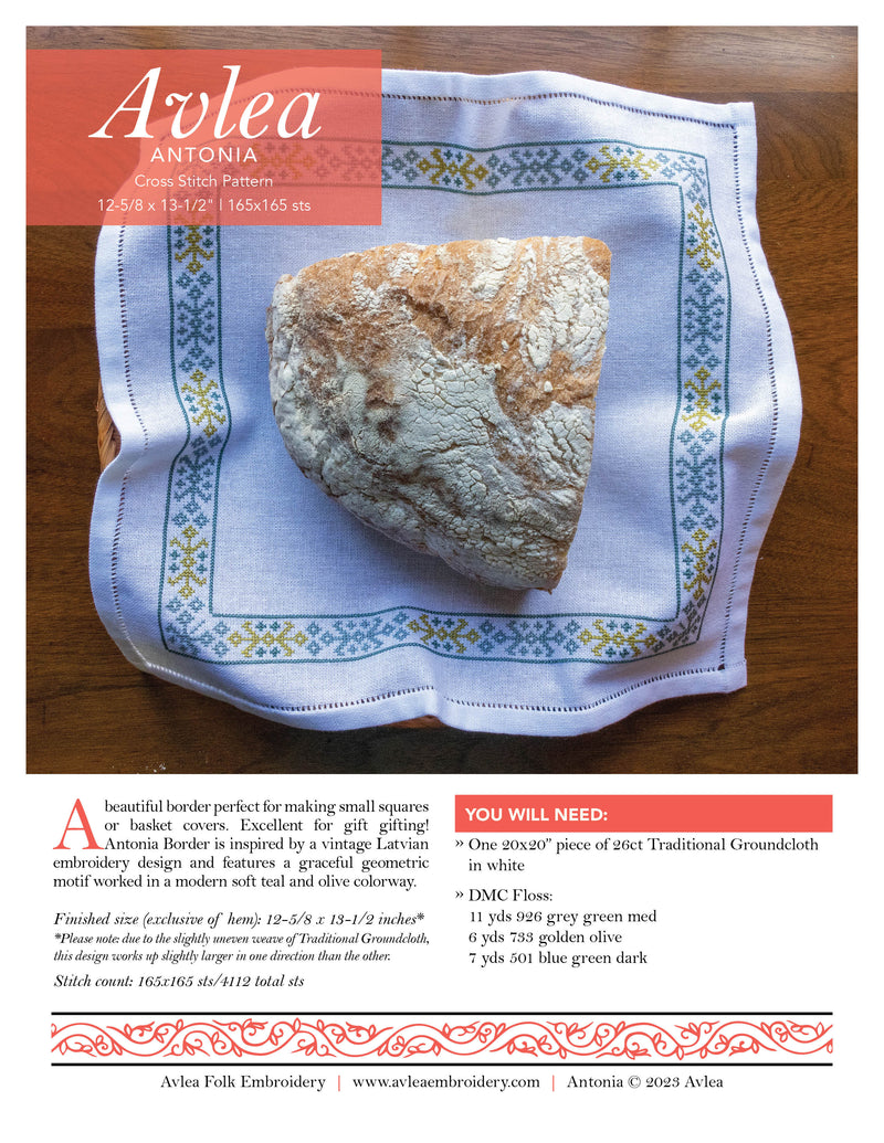 Antonia Cross Stitch Folk Embroidery Kit-zoom-