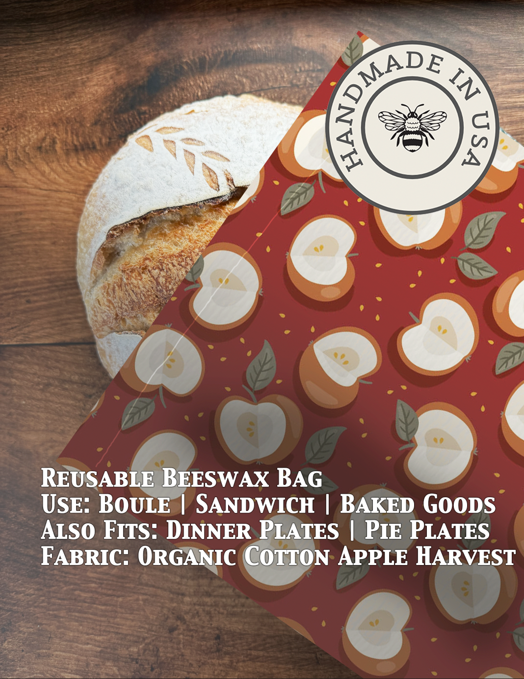 Beeswax Bread Bag | Reusable Cotton Food Storage Bag-zoom-66