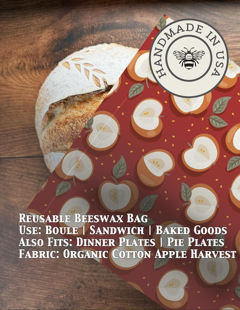Beeswax Bread Bag | Reusable Cotton Food Storage Bag-zoom-