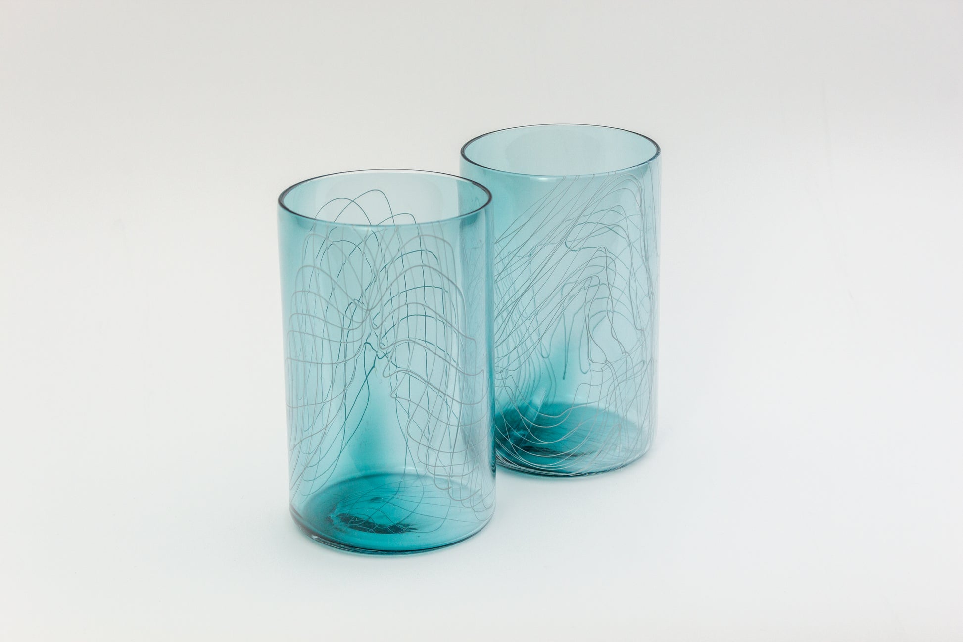 Aqua Blue Frequency 14 oz Glass-2
