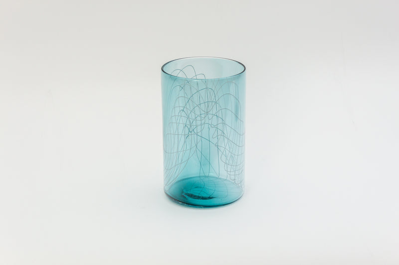 Aqua Blue Frequency 14 oz Glass-zoom-