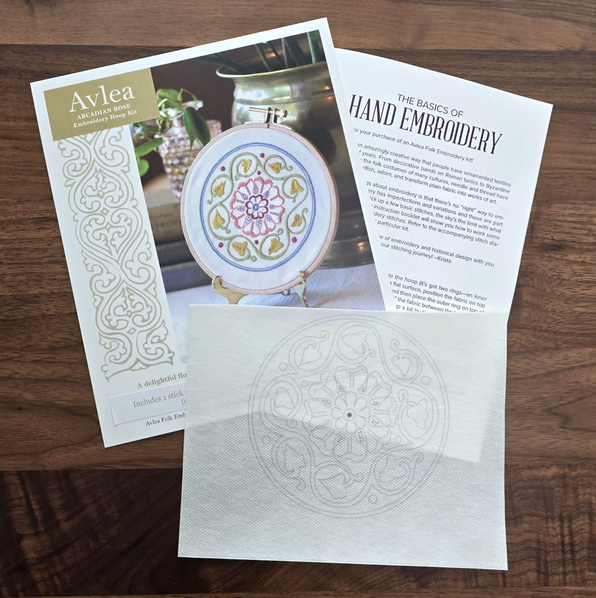 Arcadian Rose Stick-and-Stitch