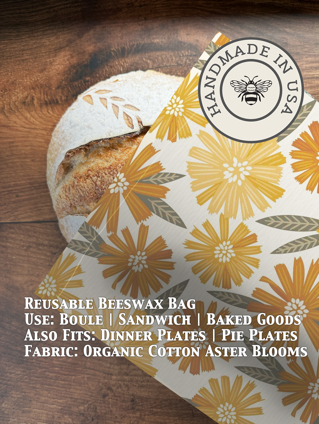 Beeswax Bread Bag | Reusable Cotton Food Storage Bag-67