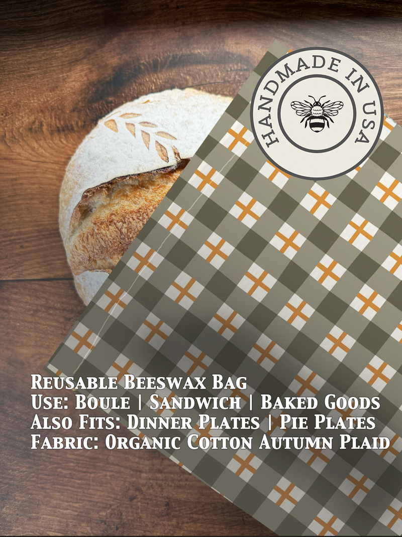 Beeswax Bread Bag | Reusable Cotton Food Storage Bag-zoom-