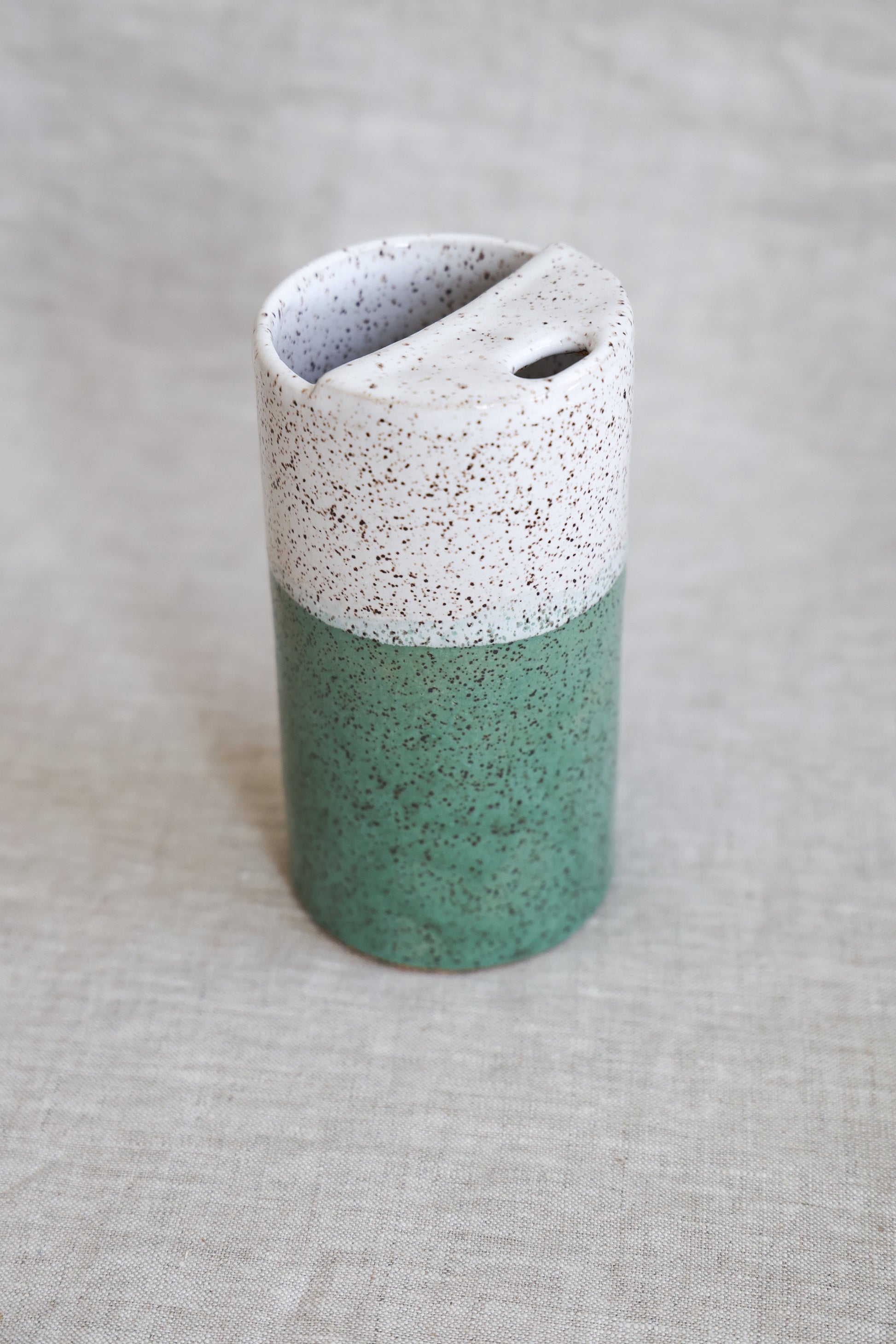 Seafoam & White Speckled To-Go Cup | Ceramic Stoneware-2