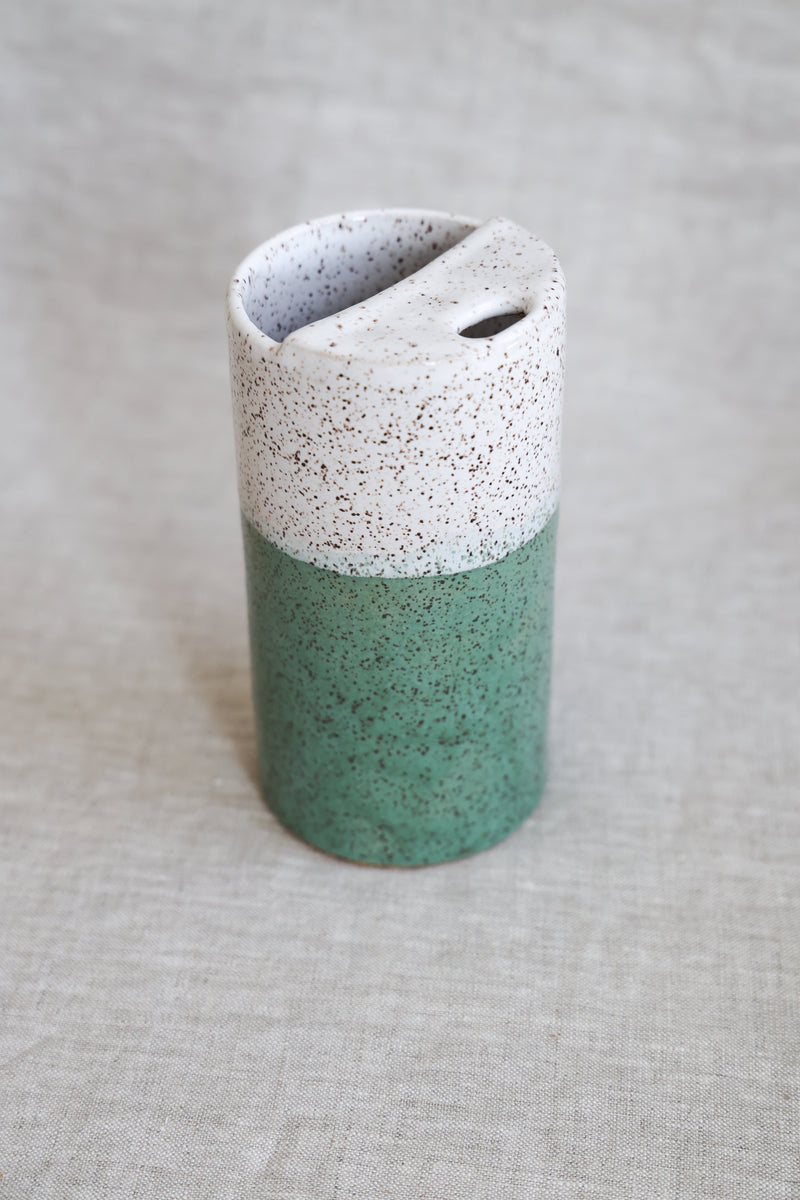 Seafoam & White Speckled To-Go Cup | Ceramic Stoneware-zoom-