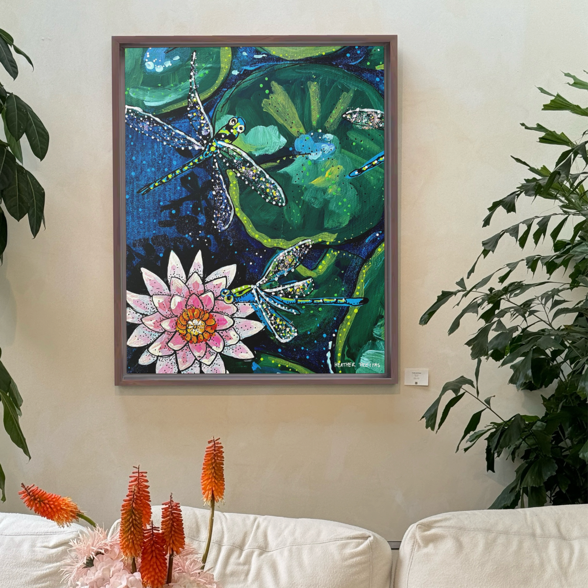 Dragonfly Lily | Framed Fine Art Canvas Print | Multiple Sizes-zoom-2
