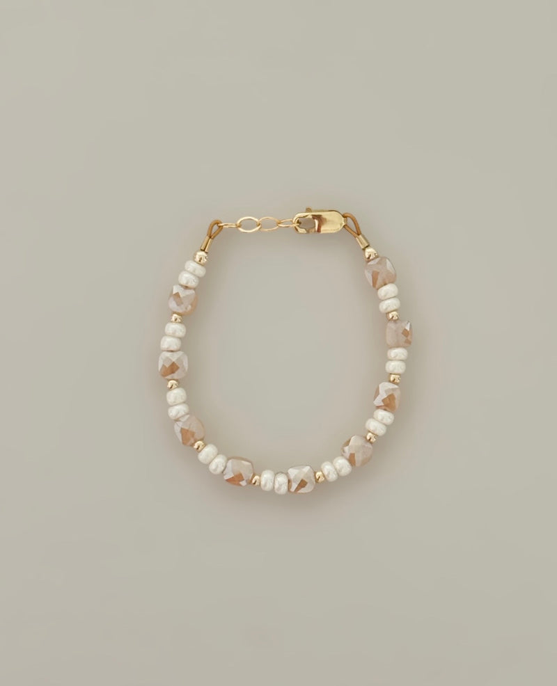 Gold & Cream Shimmer Bracelet | 14K Gold Filled-zoom-