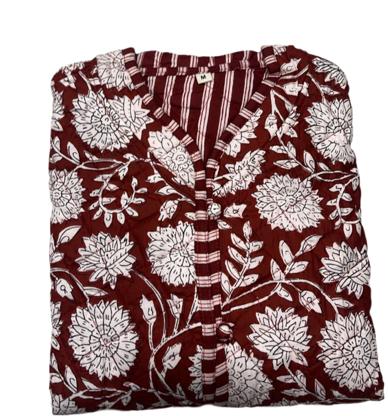 The Charlotte Jacket in Maroon Posy-zoom-